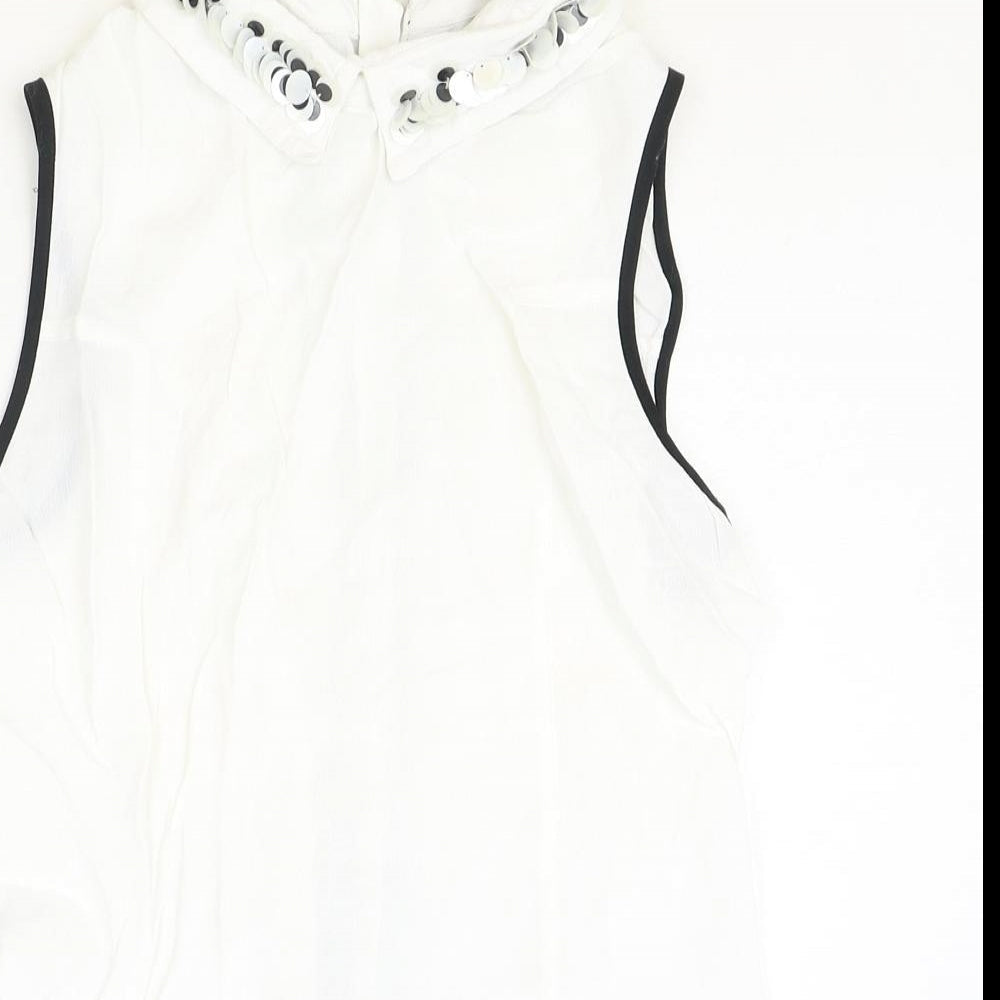 Womens UK Size 10 Marks and Spencer Ivory Basic Tank