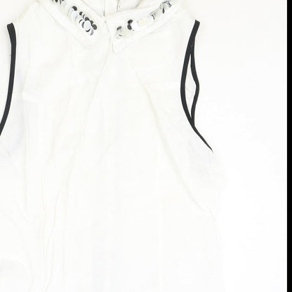Womens UK Size 10 Marks and Spencer Ivory Basic Tank