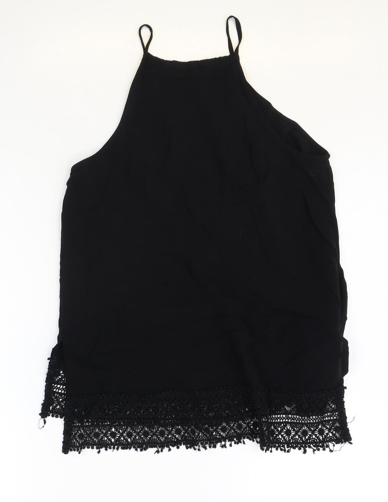 Womens UK Size 8 New Look Black Basic Tank