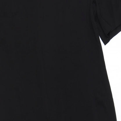 David Warren Womens Black Rayon Sheath Size 10 Round Neck Zip