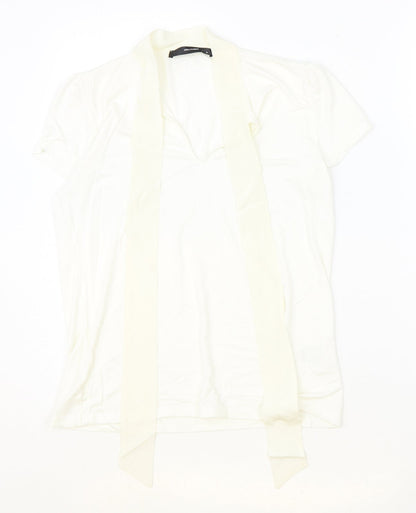 Womens UK Size M Hallhuber Ivory Basic Blouse