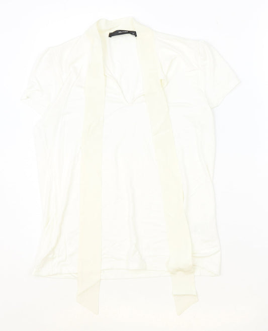 Womens UK Size M Hallhuber Ivory Basic Blouse