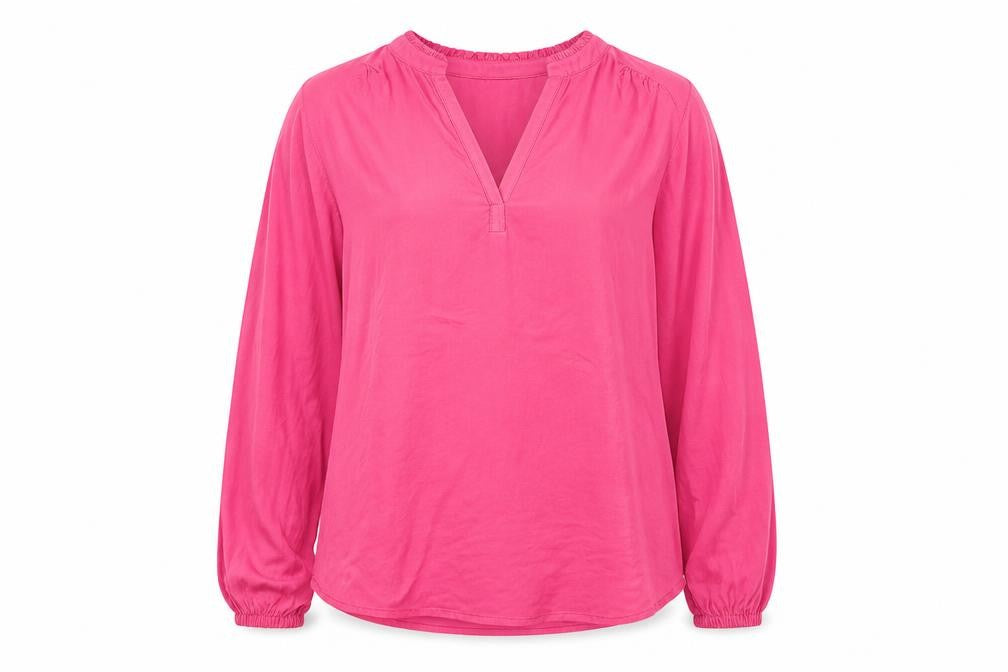 Marks and Spencer Womens Pink Viscose Basic Blouse Size 6 V-Neck