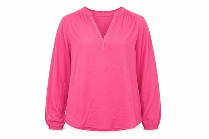 Marks and Spencer Womens Pink Viscose Basic Blouse Size 6 V-Neck