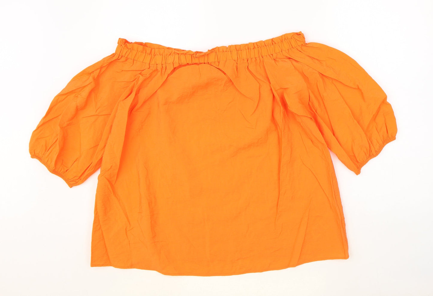 Womens UK Size 14 Marks and Spencer Orange Basic Blouse