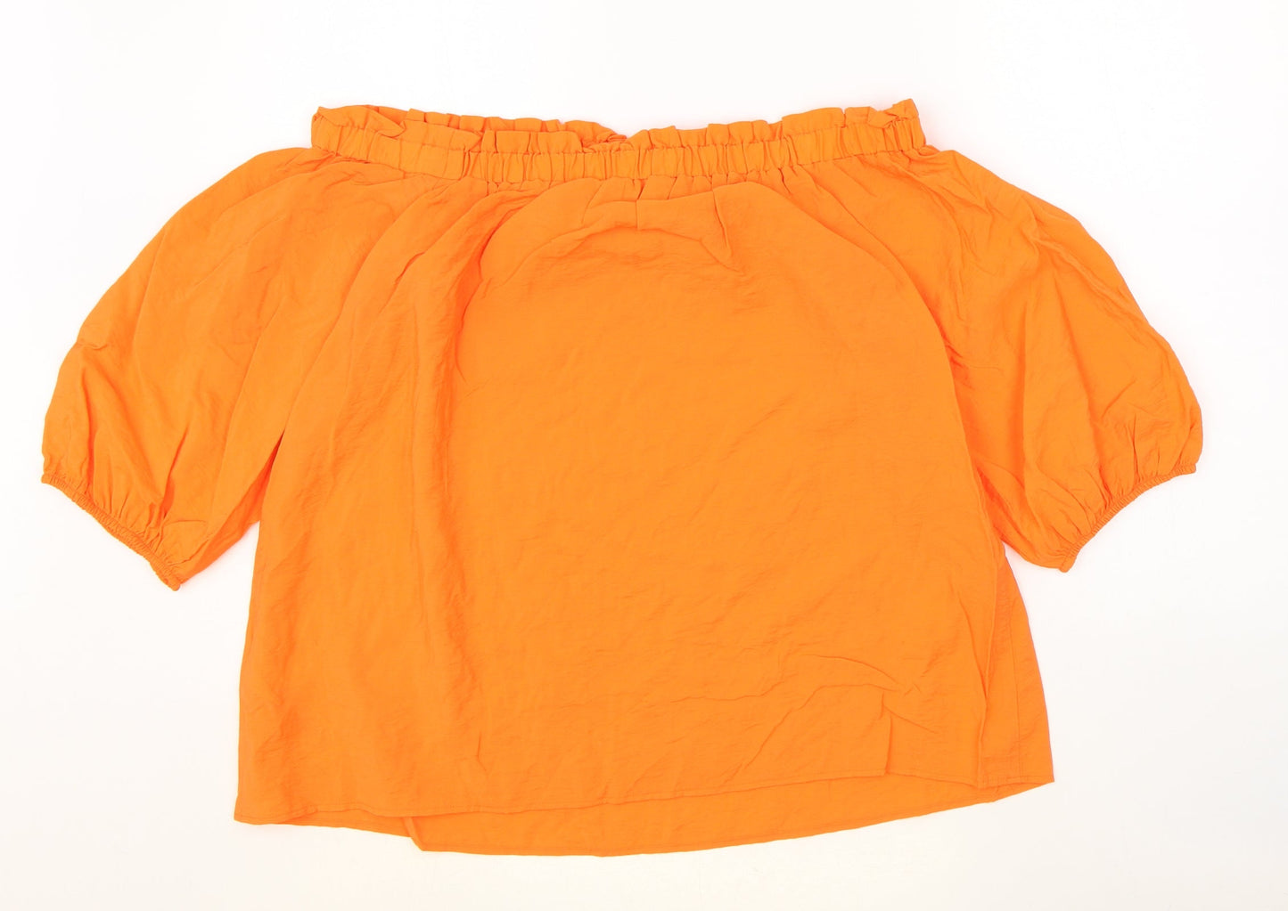 Womens UK Size 14 Marks and Spencer Orange Basic Blouse