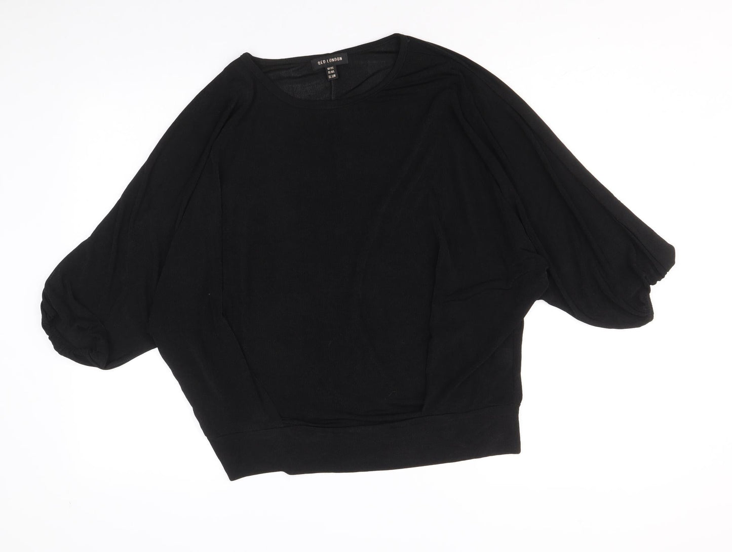 Womens UK Size M QED London Black Basic T-Shirt