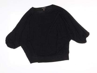 Womens UK Size M QED London Black Basic T-Shirt