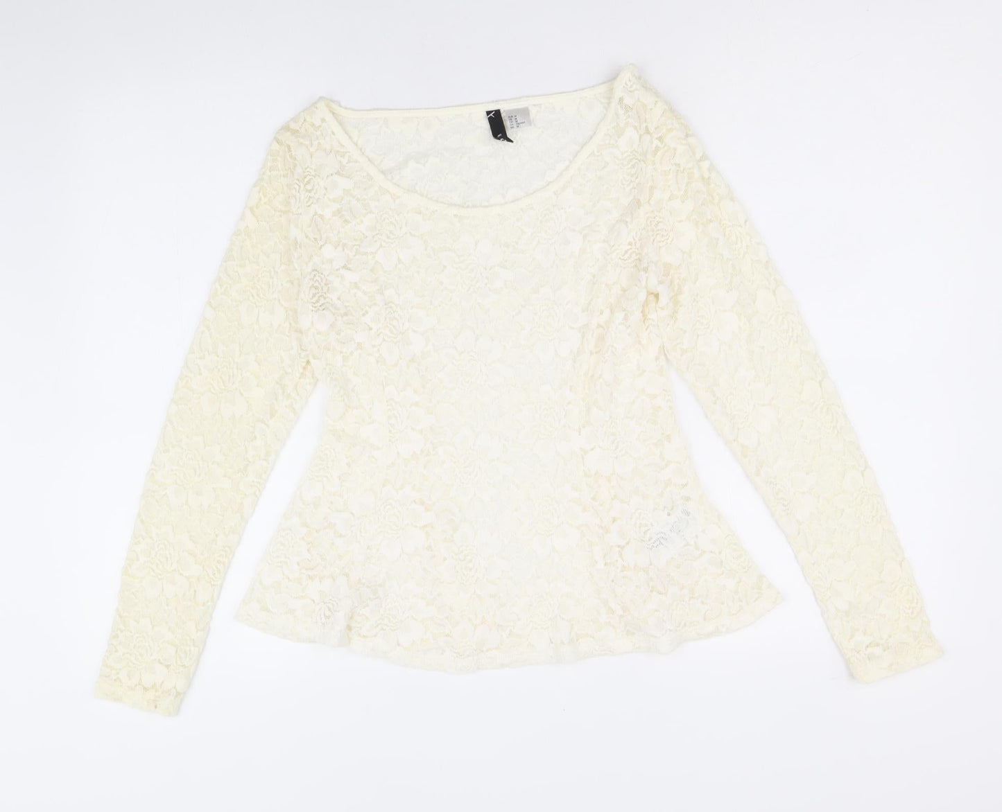 Womens UK Size M H&M Ivory Basic Blouse