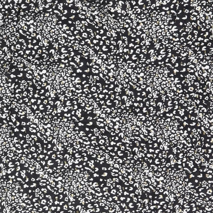 F&F Womens Black Animal Print Viscose Basic Blouse Size 10 Round Neck - Leopard Pattern