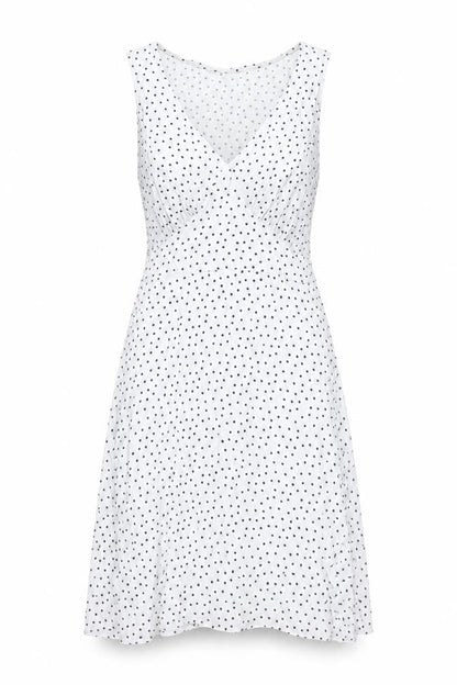 Pieces Womens Blue Polka Dot Viscose A-Line Size XS V-Neck Zip