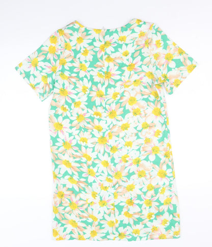 Dolls Paris Womens Multicoloured Geometric Polyester A-Line Size M Round Neck Zip