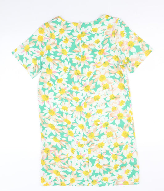 Dolls Paris Womens Multicoloured Geometric Polyester A-Line Size M Round Neck Zip
