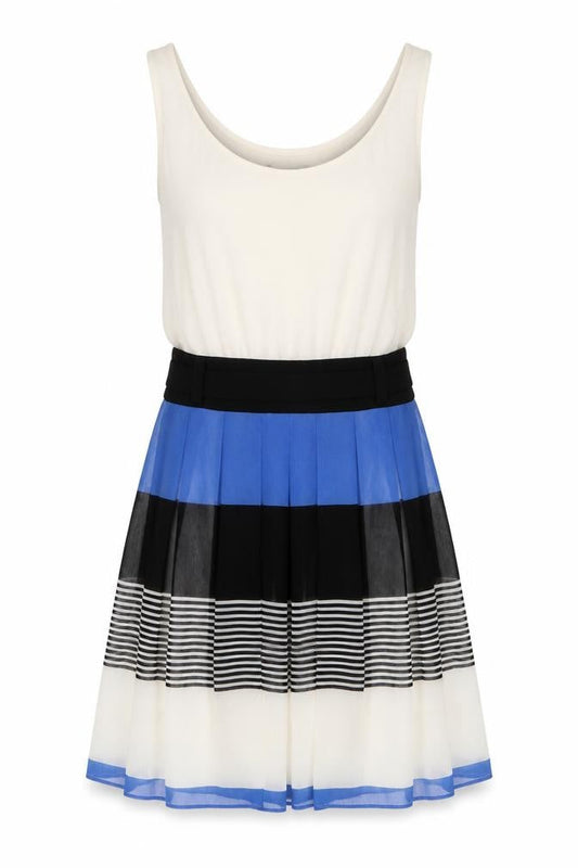 Urban Bliss Womens Multicoloured Colourblock Viscose Trapeze & Swing Size 8 Scoop Neck Zip