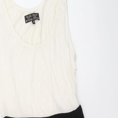 Urban Bliss Womens Multicoloured Colourblock Viscose Trapeze & Swing Size 8 Scoop Neck Zip