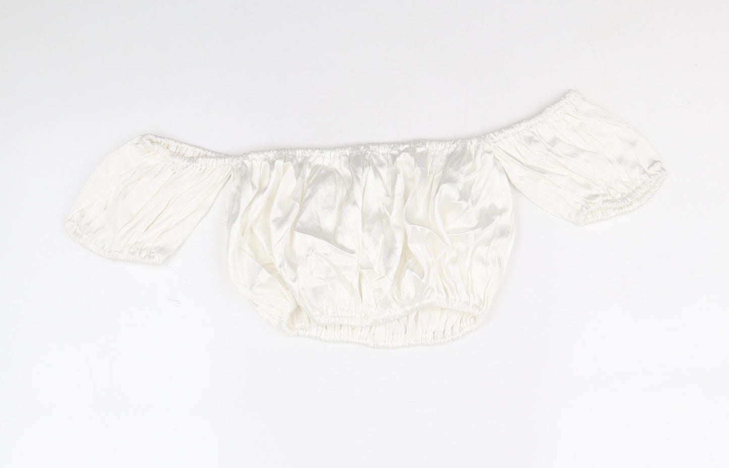 Womens UK Size M Zara White Cropped Blouse