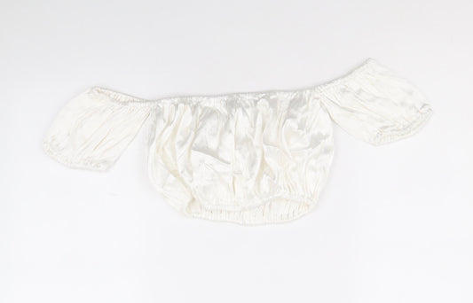 Womens UK Size M Zara White Cropped Blouse