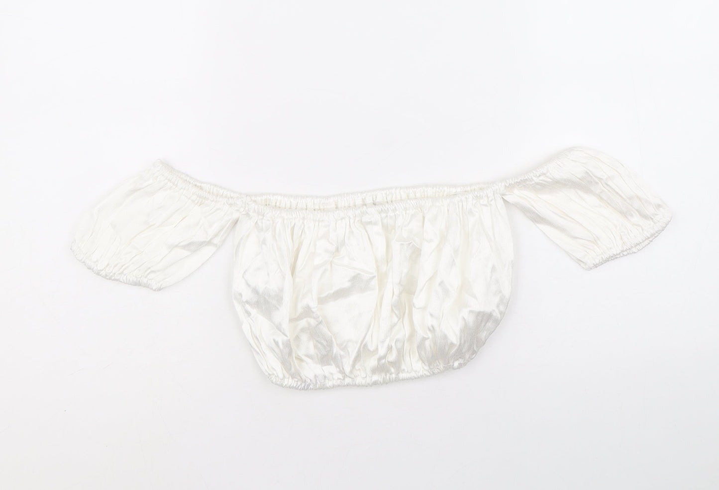 Womens UK Size M Zara White Cropped Blouse