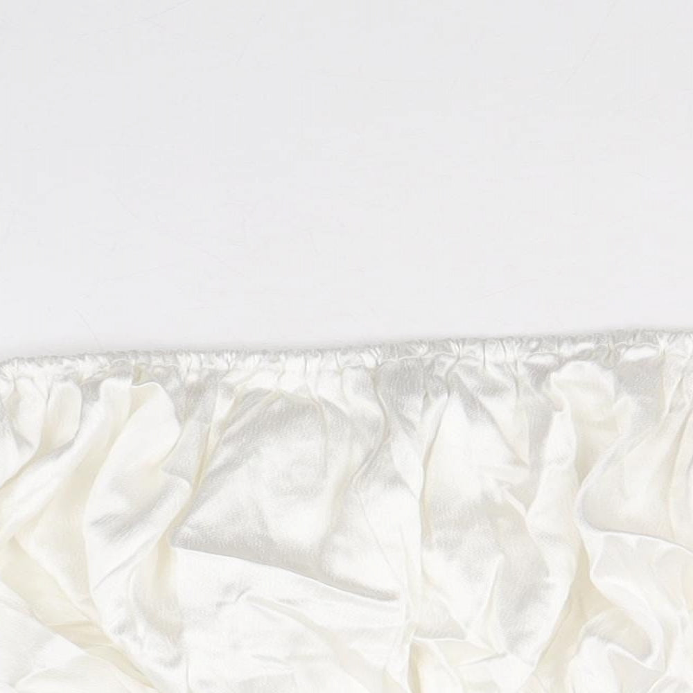 Womens UK Size M Zara White Cropped Blouse