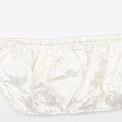 Womens UK Size M Zara White Cropped Blouse