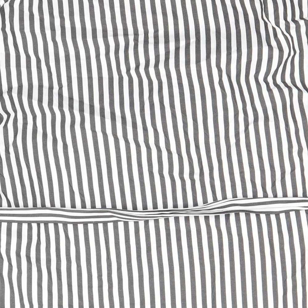 Primark Womens Grey Striped Polyester Basic Blouse Size 6 Round Neck