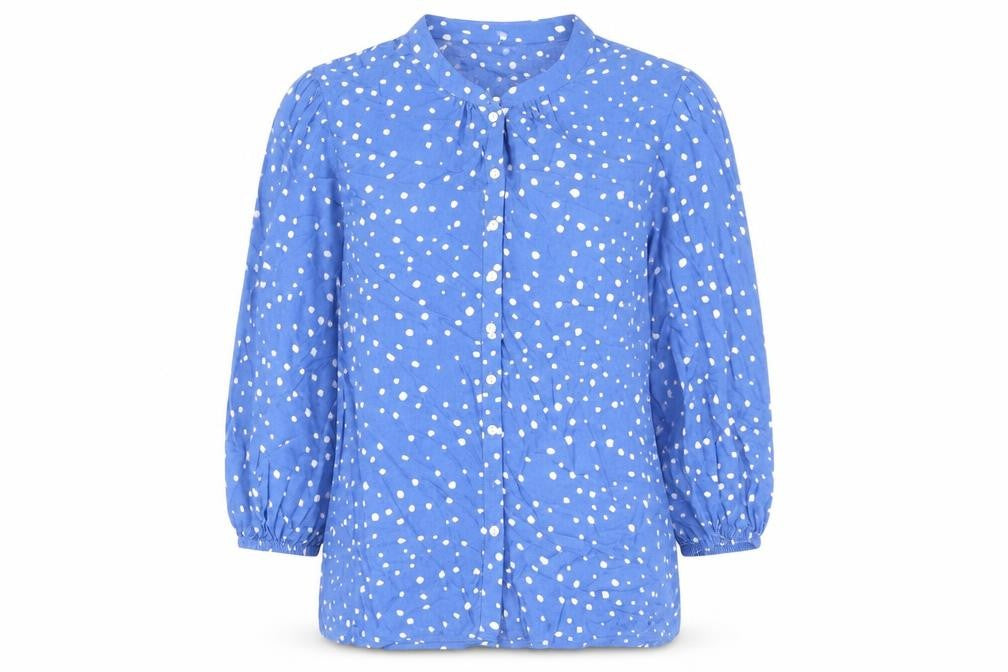 Womens UK Size S Preworn Blue Basic Button-Up