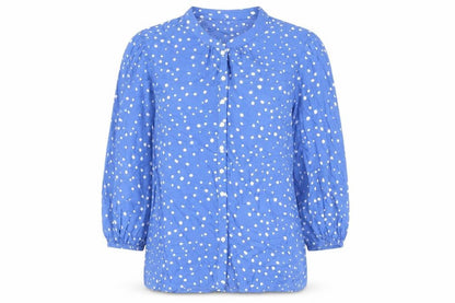 Womens UK Size S Preworn Blue Basic Button-Up