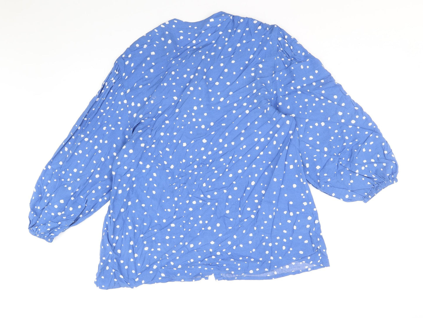 Womens UK Size S Preworn Blue Basic Button-Up