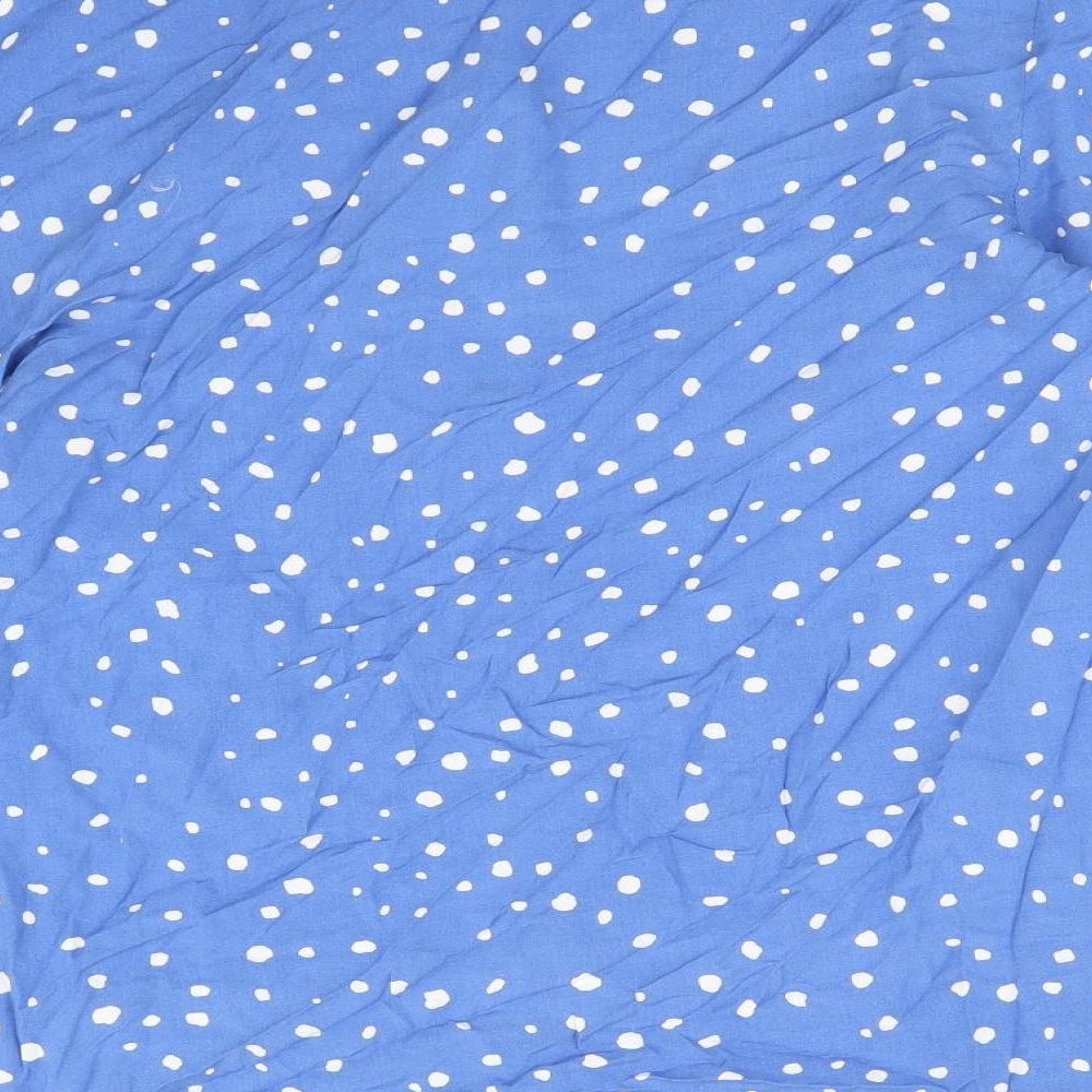 Womens UK Size S Preworn Blue Basic Button-Up