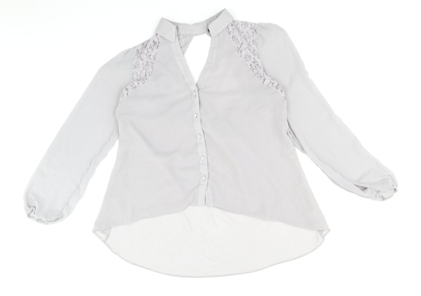 Womens UK Size 14 River Island Grey Basic Blouse
