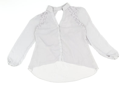Womens UK Size 14 River Island Grey Basic Blouse