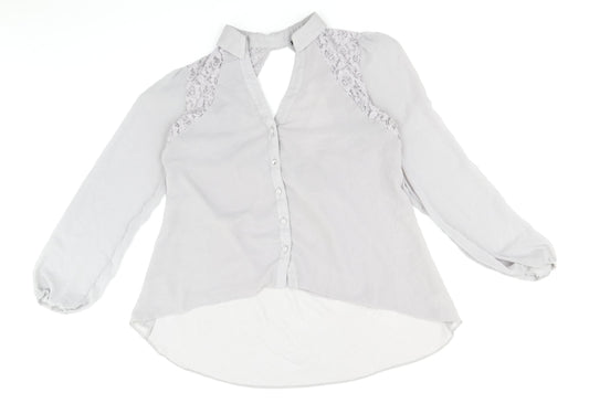Womens UK Size 14 River Island Grey Basic Blouse