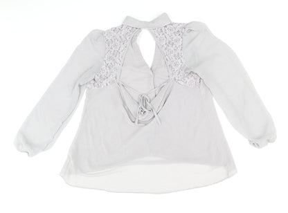 Womens UK Size 14 River Island Grey Basic Blouse
