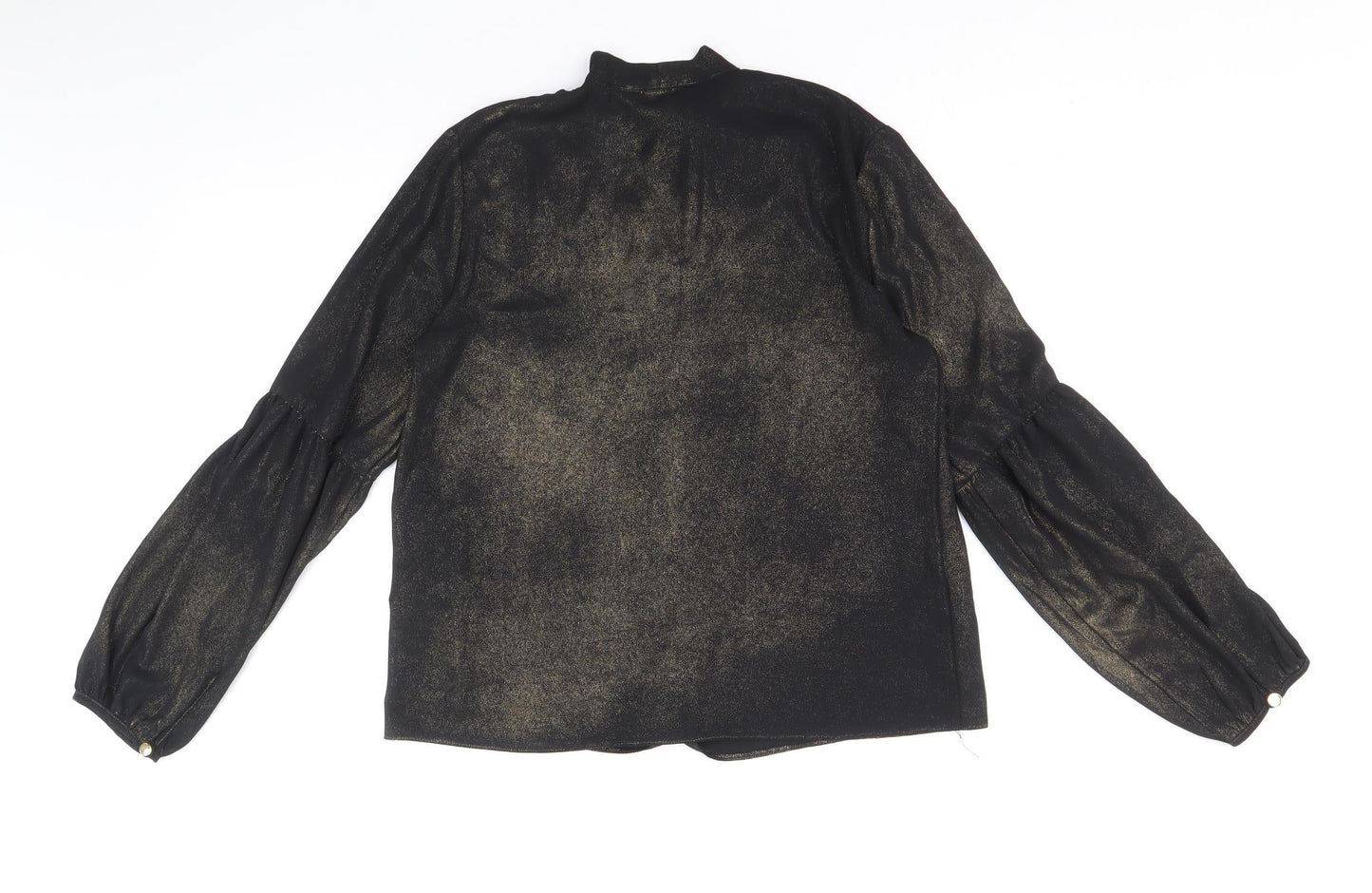 Miss Selfridge Womens Black Geometric Polyester Basic Blouse Size 8 Halter