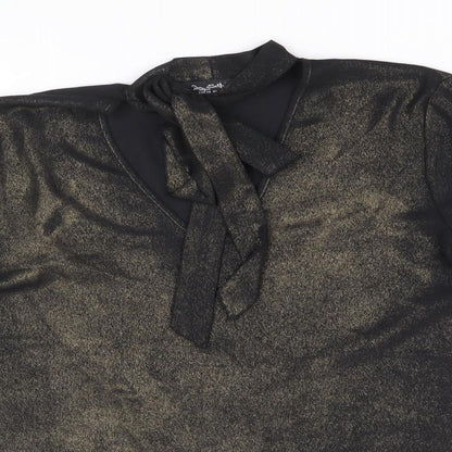 Miss Selfridge Womens Black Geometric Polyester Basic Blouse Size 8 Halter