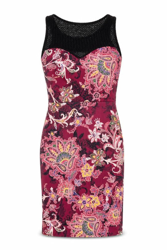 MISSFIGA Womens Multicoloured Paisley Polyester Pencil Dress Size 8 Round Neck Pullover