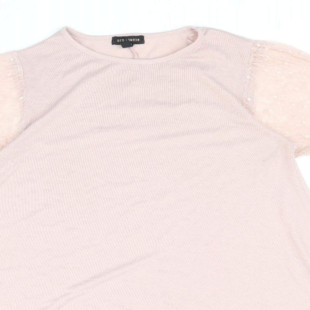Womens UK Size M QED London Pink Pullover Jumper
