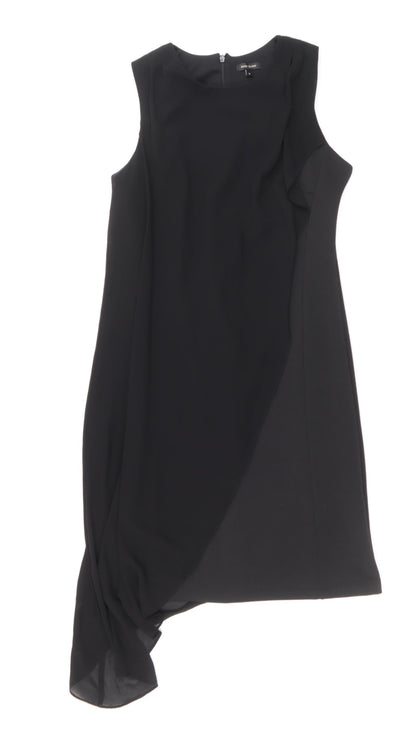 River Island Womens Black Polyester A-Line Size 8 Round Neck Zip