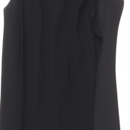 River Island Womens Black Polyester A-Line Size 8 Round Neck Zip
