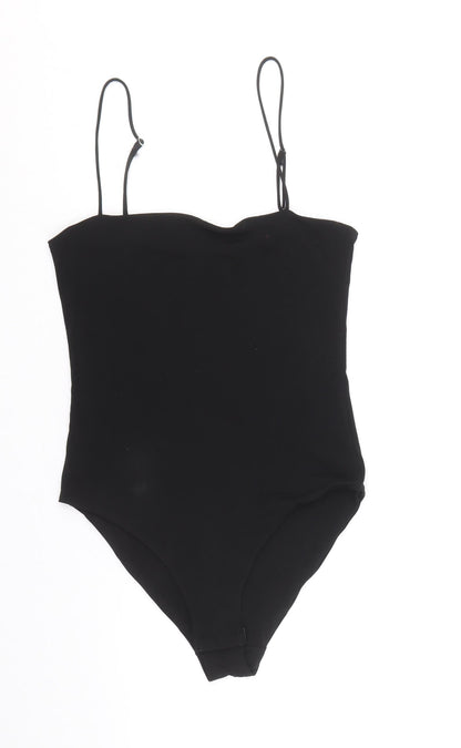 H&M Womens Black Polyester Bodysuit One-Piece Size 10 Snap