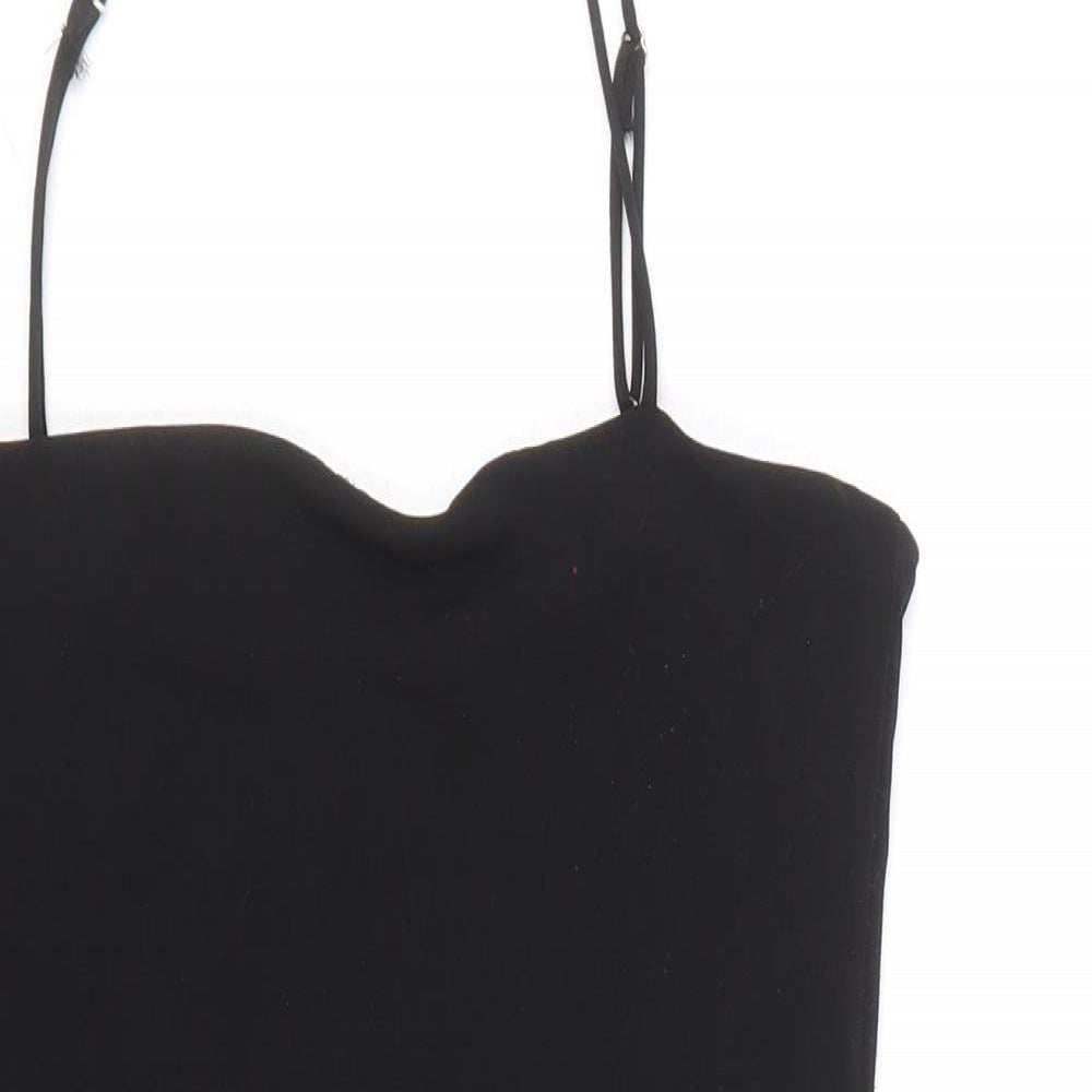 H&M Womens Black Polyester Bodysuit One-Piece Size 10 Snap