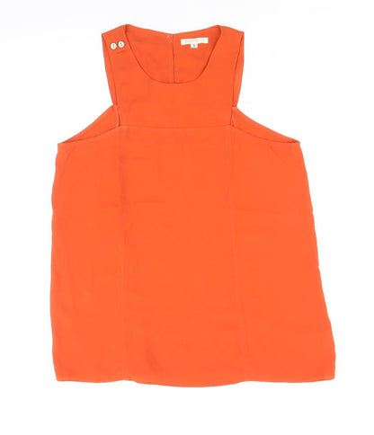 Bloom Design Womens Orange Polyester Basic Blouse Size S Round Neck