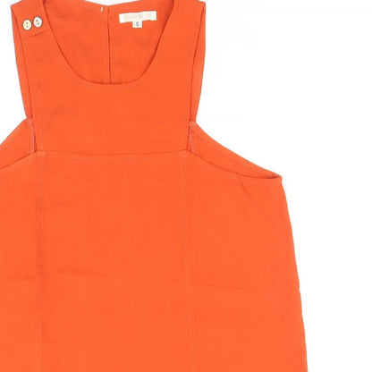 Bloom Design Womens Orange Polyester Basic Blouse Size S Round Neck