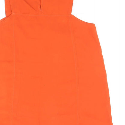 Bloom Design Womens Orange Polyester Basic Blouse Size S Round Neck