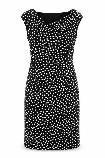Pieces Womens Black Polka Dot Polyester A-Line Size 10 V-Neck Pullover