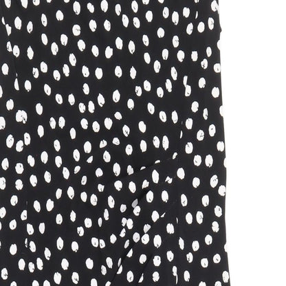 Pieces Womens Black Polka Dot Polyester A-Line Size 10 V-Neck Pullover