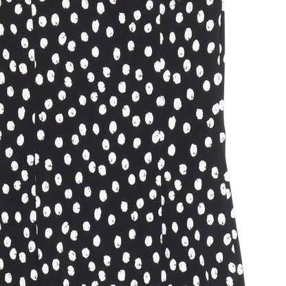 Pieces Womens Black Polka Dot Polyester A-Line Size 10 V-Neck Pullover
