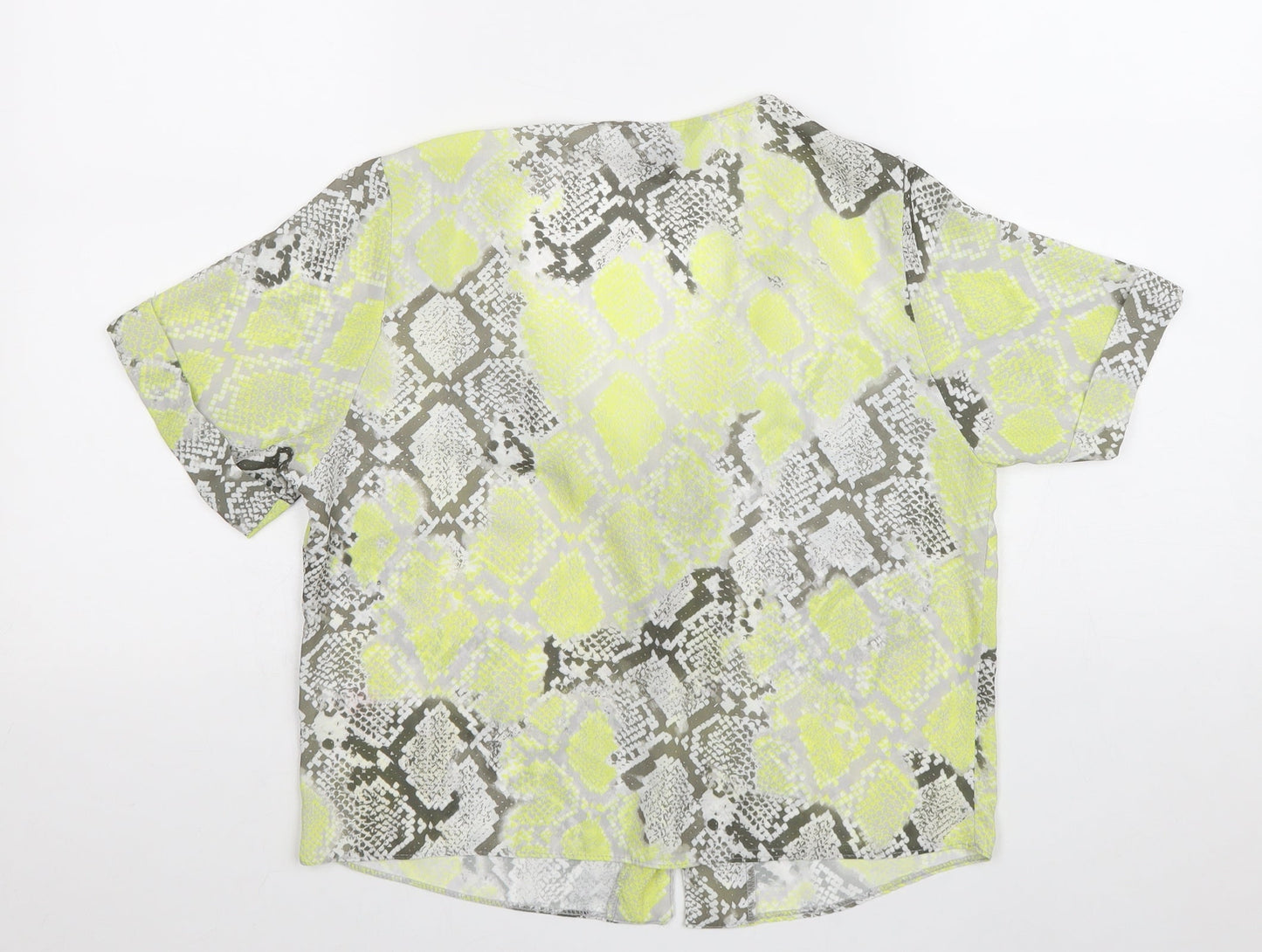 Womens UK Size 8 New Look Yellow Basic Button-Up