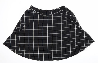 SheIn Womens Black Check Polyester Swing Skirt Size 2XL