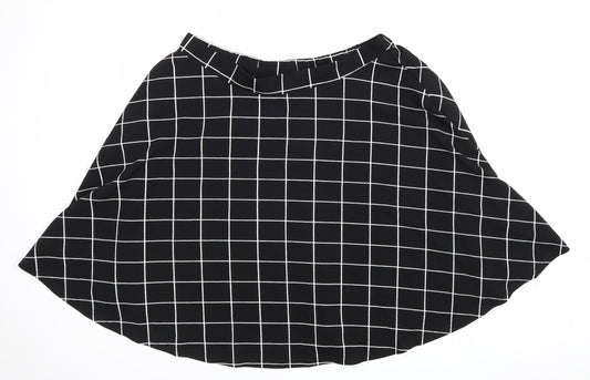 SheIn Womens Black Check Polyester Swing Skirt Size 2XL